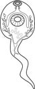 Coloring page with Cercaria of Sheep liver fluke Fasciola hepatica Royalty Free Stock Photo